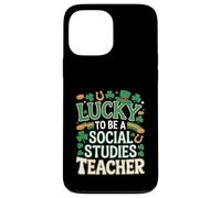 Lucky to Be a Social Studies Teacher St Patrick’s Shamrock Case for iPhone 13 Pro Max