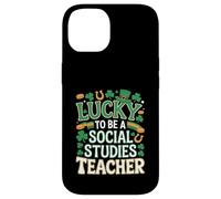 Lucky to Be a Social Studies Teacher St Patrick’s Shamrock Case for iPhone 14