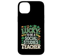 Lucky to Be a Social Studies Teacher St Patrick’s Shamrock Case for iPhone 14 Plus