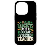 Lucky to Be a Social Studies Teacher St Patrick’s Shamrock Case for iPhone 14 Pro