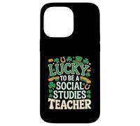 Lucky to Be a Social Studies Teacher St Patrick’s Shamrock Case for iPhone 14 Pro Max