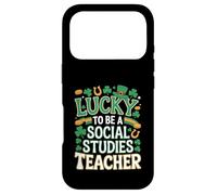 Lucky to Be a Social Studies Teacher St Patrick’s Shamrock Case for iPhone 17 Pro
