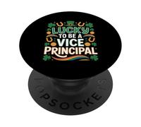 Lucky to Be a Vice Principal St Patrick’s Day Shamrock PopSockets Adhesive PopGrip