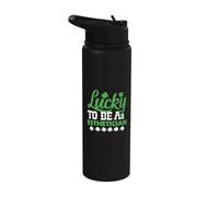 Lucky to Be an Esthetician St Patricks Day Irish Shamrock Stainless Steel Insulated Water Bottle