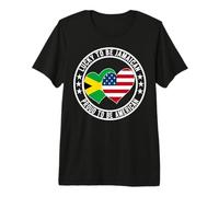 Lucky to Be Jamaican Proud to Be American Jamaica US Flag Premium T-Shirt