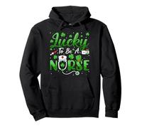 Lucky To Be Nurse Shamrock Irish Nursing St Patricks Day Pullover Hoodie