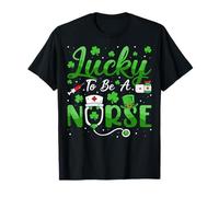 Lucky to Be Nurse Shamrock Irish Nursing St Patricks Day T-Shirt