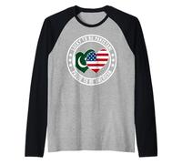 Lucky to Be Pakistani Proud to Be American Pakistan USA Flag Raglan Baseball Tee