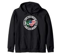 Lucky To Be Pakistani Proud To Be American Pakistan USA Flag Zip Hoodie