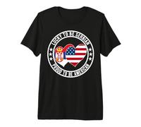 Lucky to Be Serbian Proud to Be American Cool Serbia US Flag Premium T-Shirt