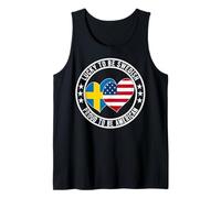 Lucky to Be Swedish Proud to Be American Cool Sweden US Flag Tank Top