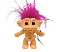Lucky Troll Keyrings, Troll Doll Key Ring, Troll Doll Figurine with Crazy Colorful Hair, Good Luck Troll Dolls Key Holder, Troll Keychain Doll, Retractable Keychain, Cartoon Character Key Ring(pink)