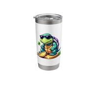 Lucky Turtle Good Fortune Cute Turtle with Four-Leaf Clover Stainless Steel Insulated Tumbler