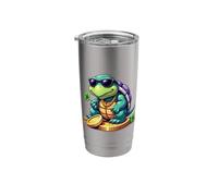 Lucky Turtle Good Fortune Cute Turtle with Four-Leaf Clover Stainless Steel Insulated Tumbler