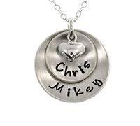Lucky Two Personalized Sterling Silver With 2 names or words of your choice. Includes Cable Chain Gift For Her, No Gemstone