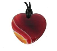 Lucky Virgo Birthstone Heart Pendant Zodiac Astrology Gemstone Carnelian