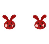 Lucky Year cute red rabbit heart cute Year's earrings with a sense of design