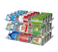 Luckyan Can Organiser Storage for Fridge,Adjustable Height and Width Canned Goods Organisers, Soup Can Organizer Rack Holds to 36 Cans Food Dispenser Holder for Pantry,Kitchen Cupboard,3 Tier(3 * 3)