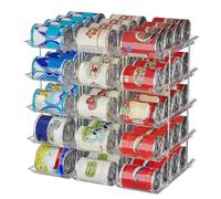 Luckyan Can Organiser Storage for Fridge,Adjustable Height and Width Canned Goods Organisers, Soup Can Organizer Rack Holds to 60 Cans Food Dispenser Holder for Pantry,Kitchen Cupboard,5 Tier(3 * 5)