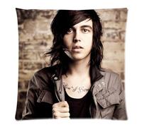 LuckyAppleStore Custom Cotton & Polyester Soft Square Zippered Cushion Throw Case Pillow Case Cover 18X18 (Twin Sides) - Music Singer Star Band Series Florida Rock Band Sleeping With Sirens Kellin Quinn Pattern Personalized Pillowcase