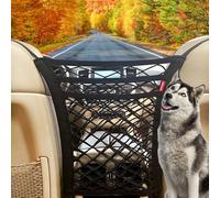 Luckybay 3-Layer Car Mesh Organizer - Seat Back Net Barrier for Pets & Kids - Between Seat Purse Holder, Universal Car Storage Mesh for SUV & Truck - Cargo Net Pocket for Driver