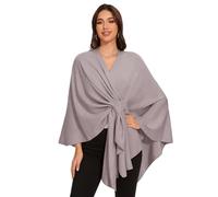 LuckyBelle Cross Front Shawl Wraps for Women Soft Warm Wedding Travel Shawls Poncho Sweater Cape, Oatmeal, One size