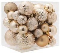 LUCKYCHRIS Christmas Ball Ornaments Champagne 36pcs Shatterproof Set with 6 Styles in 3 Sizes (Small Medium Large)