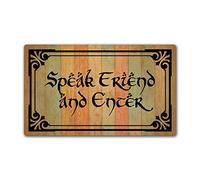 LuckyChu Doormat Speak Friend and Enter Funny Floor Mat Rug Non-Slip Entrance Indoor Outdoor Bathroom Kitchen Home Mats Rubber 30 by 18 inch