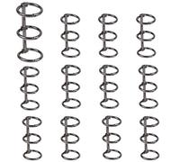 Luckycivia 12 Pcs Black Book Rings, 3 Holes Metal Loose Leaf Binder, Snap Split Hinged for Notebook Diary Photo Album Binding