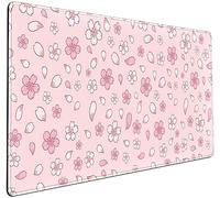 LuckyCow Pink Cherry Blossom Large Mouse Pad XXL 31.5''x15.7'', Pastel Anime Aesthetics Desk Pad Keyboard Mat Big Gaming Deskmat, Extended Mousepad Desk Accessories for Women Office Decor
