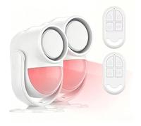 Luckydeer Indoor Motion Sensor Alarm, 125dB Super Volume, Strobe Alarm Light, 3AA Battery, White, Pack of 2