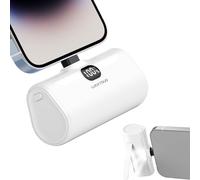 LUCKYDUO Mini Portable Charger for iPhone,5000mAh Ultra Compact Small Power Bank Built-in Phone Holder and LED Light,LCD Display Battery Pack for Travel,Compatible with 14/13/12/11/XR/SE/8/7 Pro Max