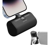 LUCKYDUO Mini Portable Charger for iPhone,5000mAh Ultra Compact Small Power Bank Built-in Phone Holder and LED Light,LCD Display Battery Pack for Travel,Compatible with 14/13/12/11/XR/SE/8/7 Pro Max