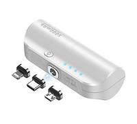 LUCKYDUO Mini Power Bank 5000mAh, 3 IN 1 Portable Charger, Fast Charging Powerbank for iPhone/USB C/Micro USB Cell Phones, Portable Phone Charger Small but Strong Compatible for iPhone, Samsung