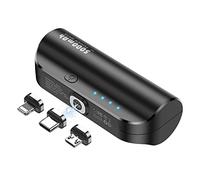 LUCKYDUO Mini Power Bank 5000mAh, 3 IN 1 Portable Charger, Fast Charging Powerbank for iPhone/USB C/Micro USB Cell Phones, Portable Phone Charger Small but Strong Compatible for iPhone, Samsung