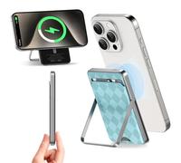 LUCKYDUO Slim Wireless Magnetic Power Bank, with Mag-safe Wallet/Foldable Stand 5,000mAh,Ultra Compact Mini Portable Charger with Phone Holder, Battery Pack Compatible with iPhone 15/14/13/12 Serie