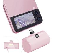 LUCKYDUO Small USB C Portable Charger, 5000mAh Ultra Compact Mini Power Bank Built-in Phone Stand and LED Light, PD15W LCD Display Battery Pack for Travel, Compatible with iPhone15/Samsung/LG/Moto