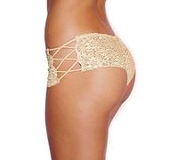 luckyemporia UK Black French Knickers Lace Panties for Women - Fantastic Fit Hipster Briefs in Hot Trendy Design - Comfortable Sexy Underwear Knickers - Elegant Gift for Wife, Lover (Yellow, XL)