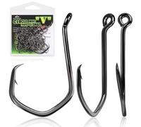 LUCKYFISHING Circle Hooks Catfish Hooks Circle Hooks for Saltwater Freshwater Offset Octopus Hooks 4-0-80PCS