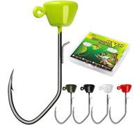 LUCKYFISHING Ned Rig Jig Heads Ned Rig Hooks Fine-SSE Ned Hooks for Bass Fishing Gift for Men 1/8oz(3.5g)-1/0-30pcs
