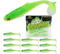 LUCKYFISHING Paddle Tail Swimbaits Soft Plastic Swimbaits Soft Baits for Bass Fishing Freshwater Saltwater Soft Plastic Baits Green-2.5 inch-20pcs