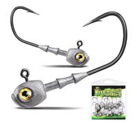 LUCKYFISHING Swimbait Jig Head 15Pcs Freshwater Saltwater Jig Heads for Bass Walleye Trout Fishing Gifts for Men 3/8oz Natural Color