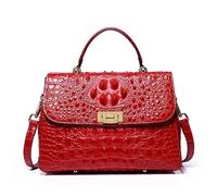 LuckyGGT Crocodile Pattern Genuine Leather Women's Single Shoulder Crossbody Top Layer Cowhide Handbag