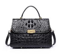 LuckyGGT Crocodile Pattern Genuine Leather Women's Single Shoulder Crossbody Top Layer Cowhide Handbag