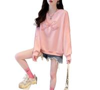 LuckyGGT Early Autumn Design Sense Niche Sweatshirt Women Spring Autumn Loose Plus Size Petite Short Top Pink