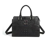LuckyGGT Embossed Crocodile Pattern Genuine Leather Versatile Large Capacity Women's Fashion Top Layer Cowhide Handbag Mom Bag