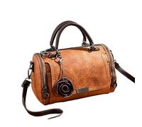 LuckyGGT Solid Color Retro Pillow Bag Women's Bag Small Flower Pendant Korean Style Crossbody Shoulder Bag