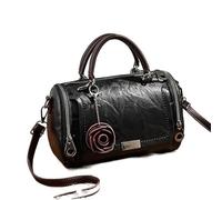 LuckyGGT Solid Color Retro Pillow Bag Women's Bag Small Flower Pendant Korean Style Crossbody Shoulder Bag