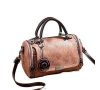 LuckyGGT Solid Color Retro Pillow Bag Women's Bag Small Flower Pendant Korean Style Crossbody Shoulder Bag