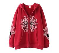 LuckyGGT Spider Web Zipper Women's Sweatshirt Street Fashion Spring Autumn Hoodie American Retro Casual Jacket